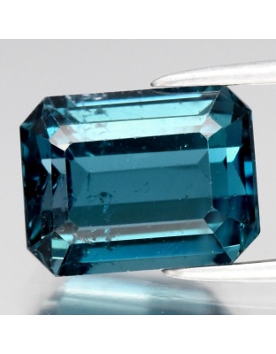 Dijual Batu Cincin Permata Topaz Biru London Brazil Segi Delapan Octagon Alami Natural 3.90 Ct. Bersertifikat