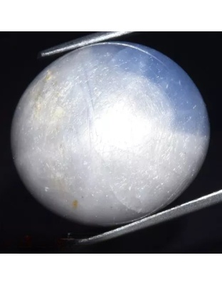 Dijual Batu Cincin Permata Light Blue Star Sapphire Safir Biru Muda Myanmar Oval Cabochon Alami Natural 25.24 Ct. Unheated Bersertifikat