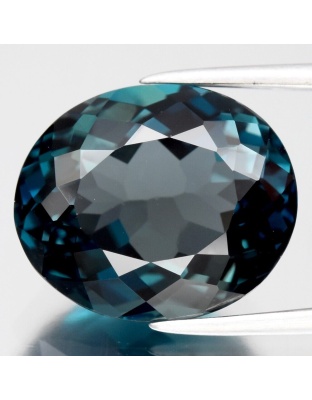 Dijual Batu Cincin Permata Topaz Biru London Brazil Oval Alami Natural 8.80 Ct. Bersertifikat