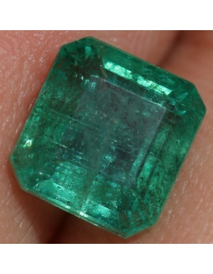 Batu Cincin Permata Emerald Zamrud Hijau Kolombia Colombia Segi Delapan Alami Natural 2.50 Ct. Bersertifikat