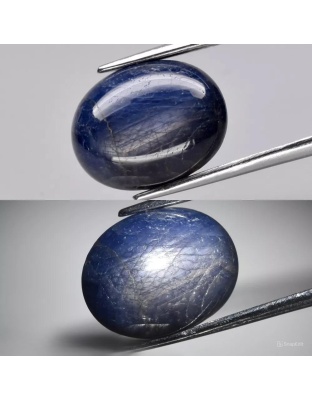Dijual Batu Cincin Permata Mulia Safir Biru Bintang Blue Star Sapphire Myanmar Alami Natural 13.46 Ct. Unheated Bersertifikat
