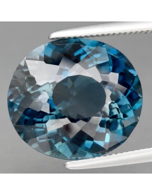 Batu Cincin Permata Topaz Biru London Afrika Oval Alami Natural 6.44 Ct. Bersertifikat