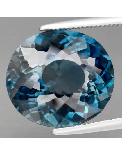 Batu Cincin Permata Topaz Biru London Afrika Oval Alami Natural 6.44 Ct. Bersertifikat