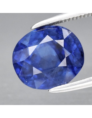 Dijual Batu Cincin Permata Mulia Safir Biru Blue Sapphire Afrika Oval Alami Natural 3.77 Ct. Bersertifikat