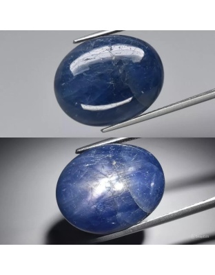 Dijual Batu Cincin Permata Mulia Safir Biru Bintang Blue Star Sapphire Myanmar Alami Natural 18.77 Ct. Unheated