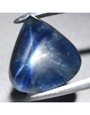 Dijual Batu Cincin Permata Blue Star Sapphire Safir Biru Bintang Madagaskar Pear Cabochon Alami Natural 4.42 Ct. Unheated