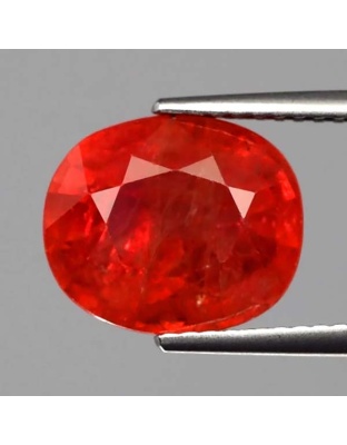 Dijual Batu Permata Mulia Orange Sapphire Safir Jingga Oren Oval Alami Natural 6.43 Ct. Bersertifikat