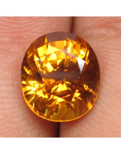 Dijual Batu Cincin Permata Mulia Yellow Sapphire Safir Kuning Oval Thailand Natural 4.36 Ct. Bersertifikat